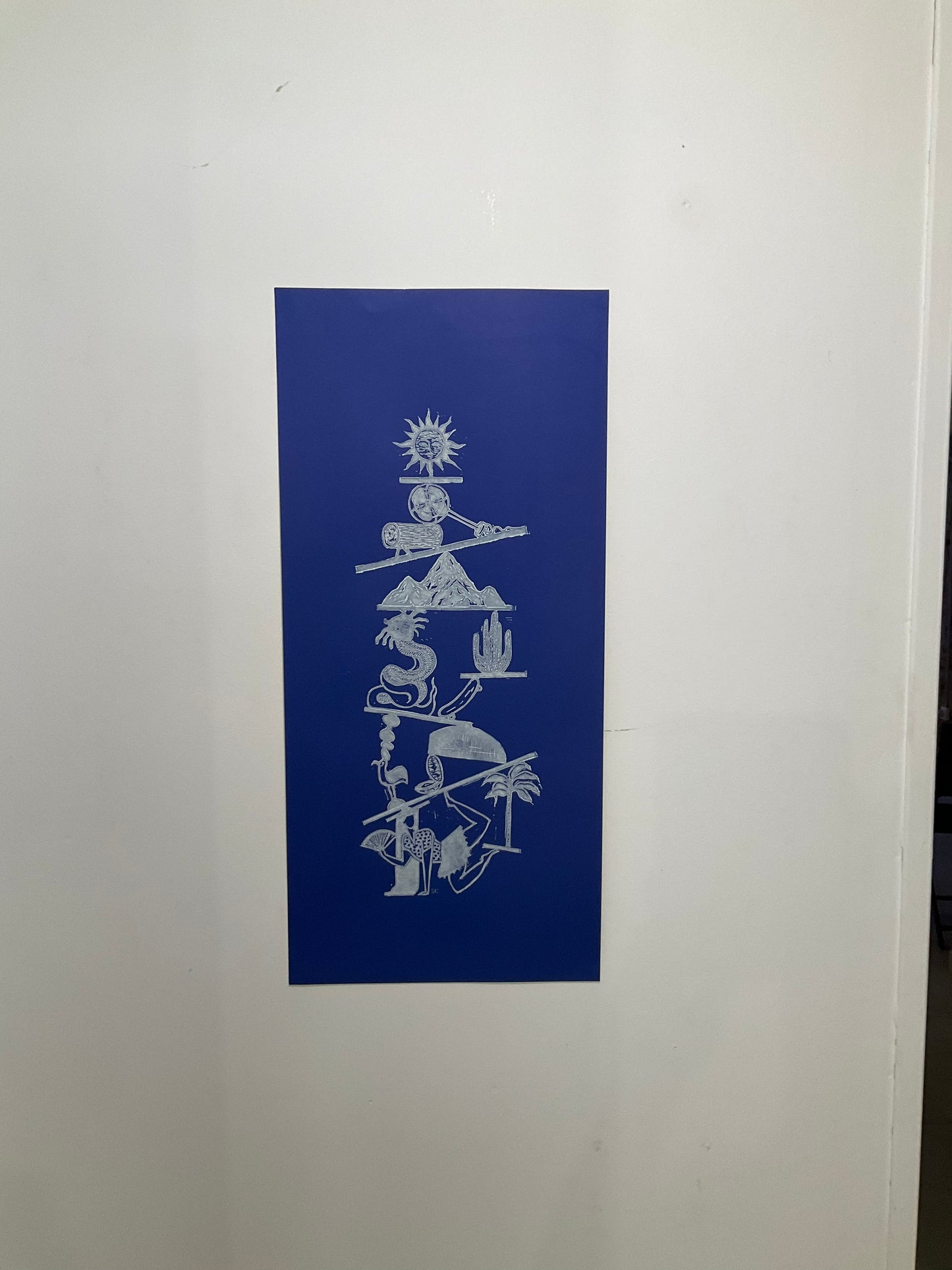 Sególene Carron Linocut, Handprinted, Limited Serie 30x60cm