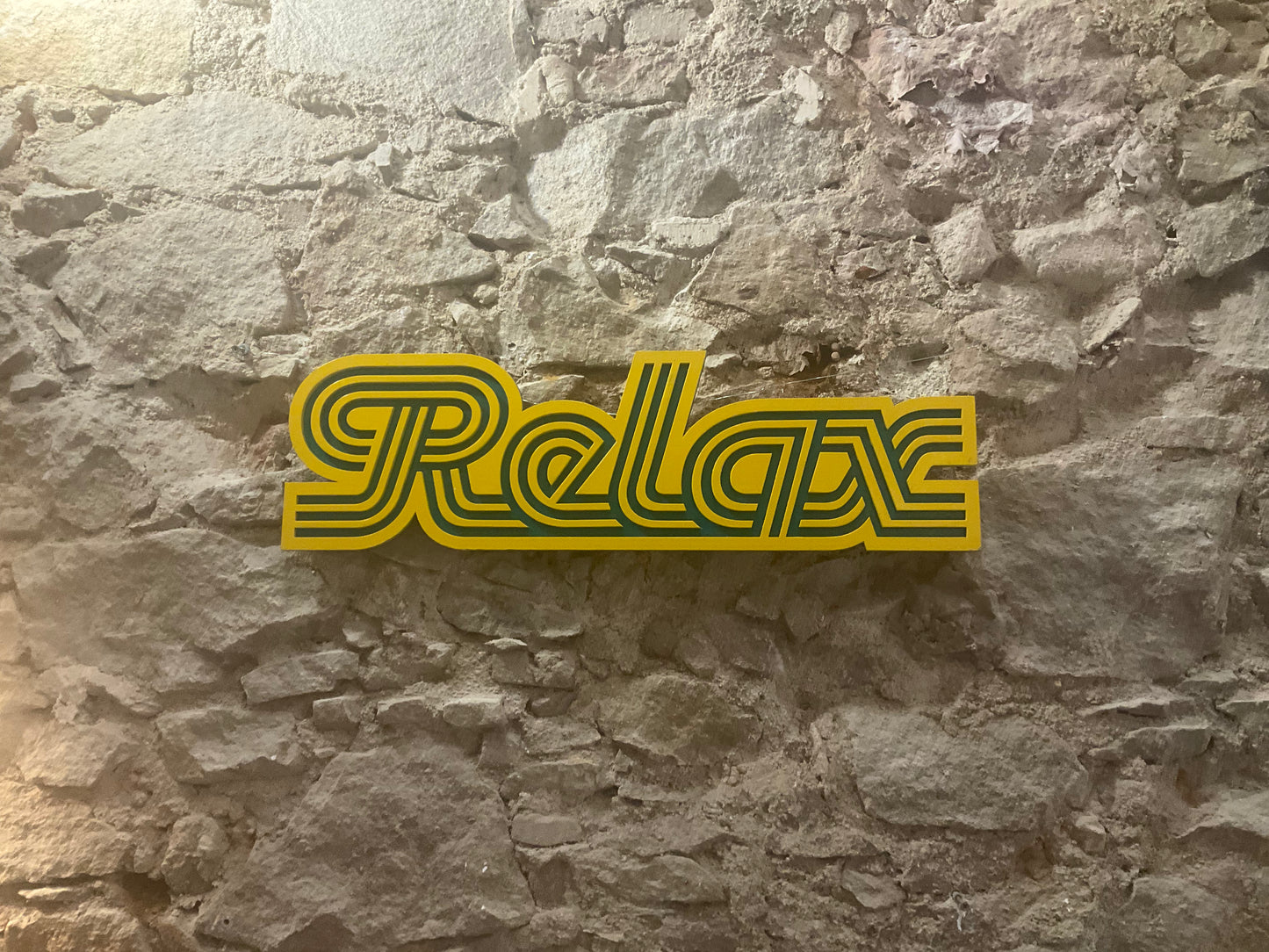 RELAX Laser Cut Sign with Spray Paint