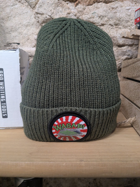 Neon Sandwich knitted beanies.